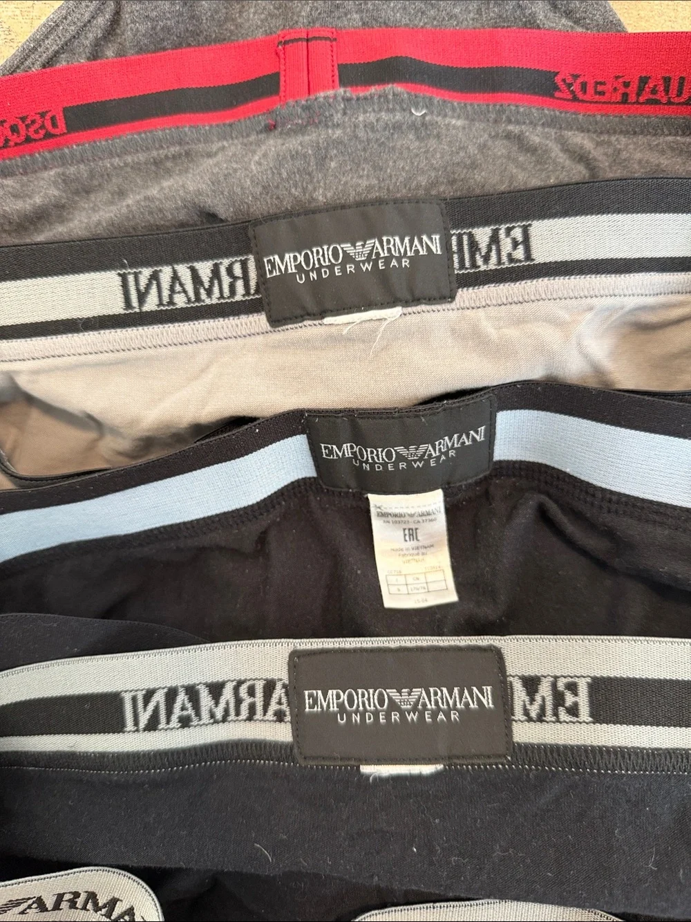 Emporio Armani Men's Briefs Set  Black & Gray Set of 4 Small S
